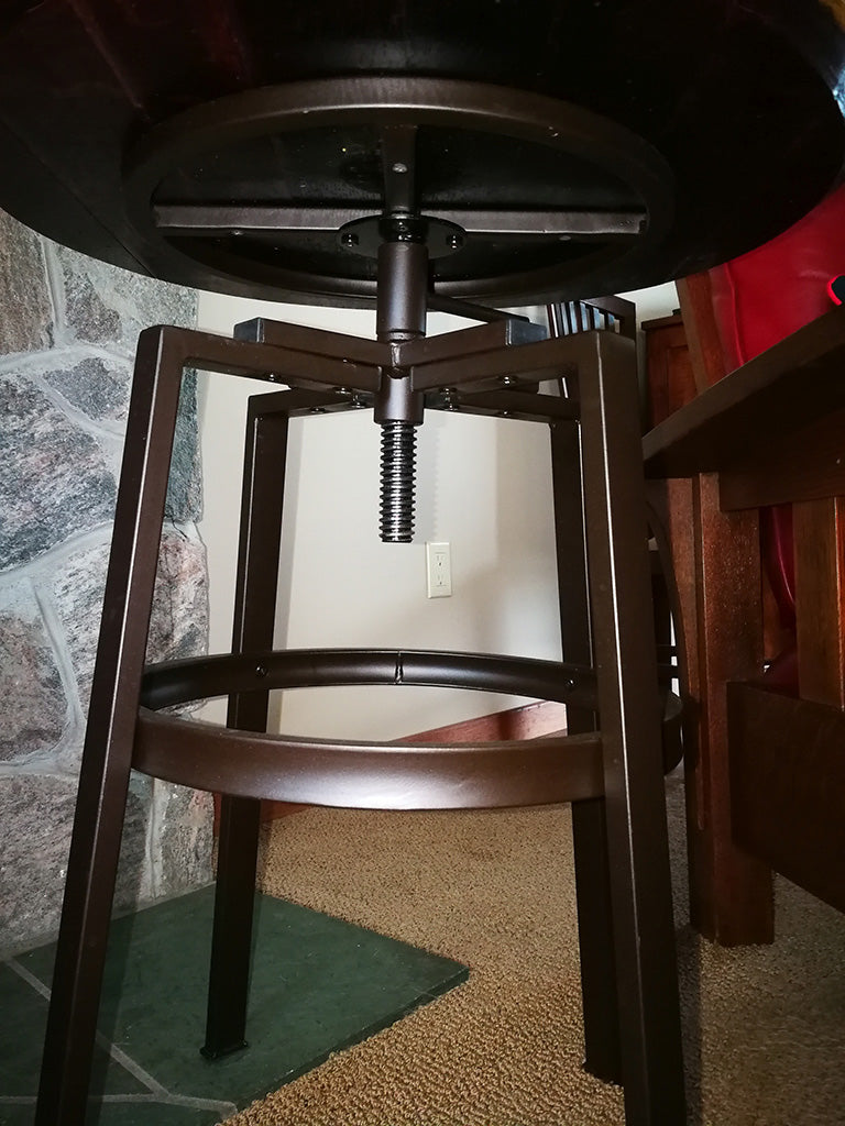 Adjustable Wine Barrel Top Side Table, End Table Whistler Woodcraft