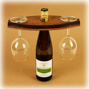 Wine Bottle Glass Balance from Wine Barrel